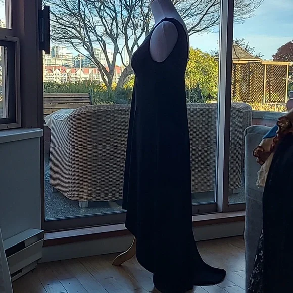 Nicole Miller Lace Satin Long Maxi Slip Dress Hi-Lo Style Size S - Picture 4 of 11